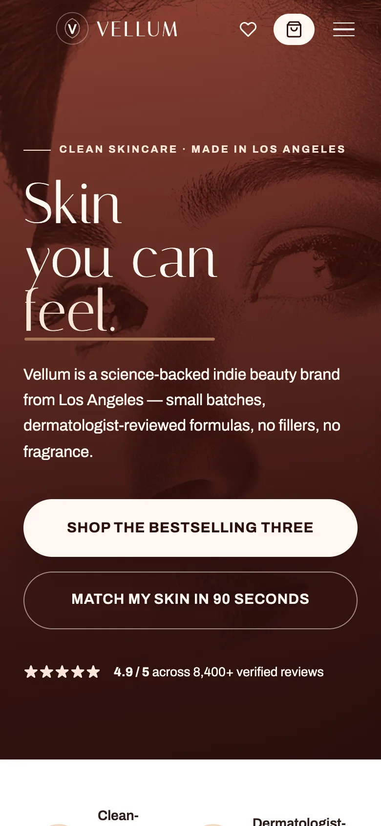 A beauty demo storefront on a phone