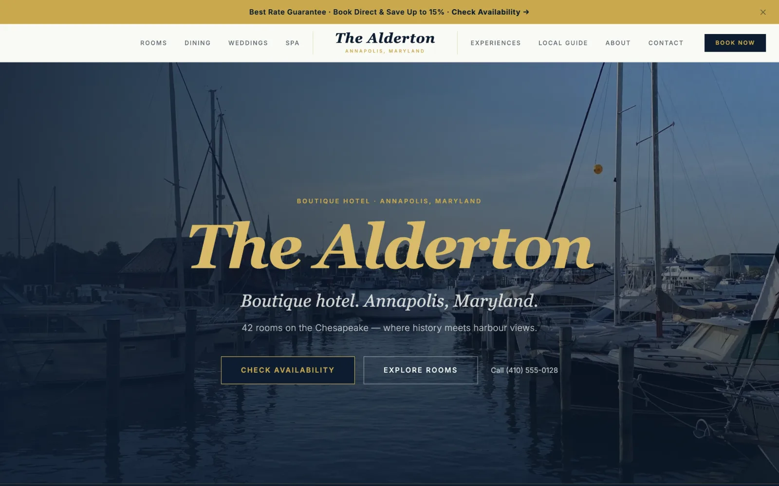 Screenshot of The Alderton website demo