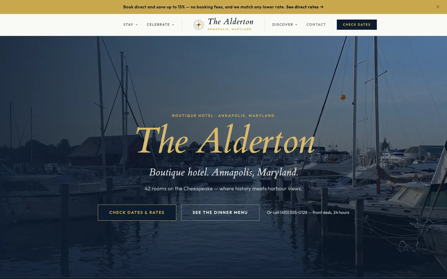 Screenshot of The Alderton website demo