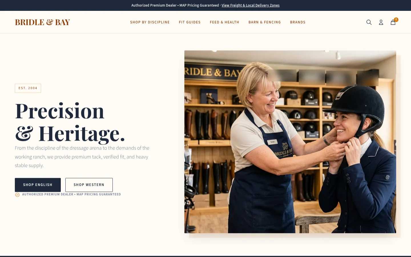 Bridle & Bay Equestrian — live equestrian & horse supplies website built on WorkspaceCMS