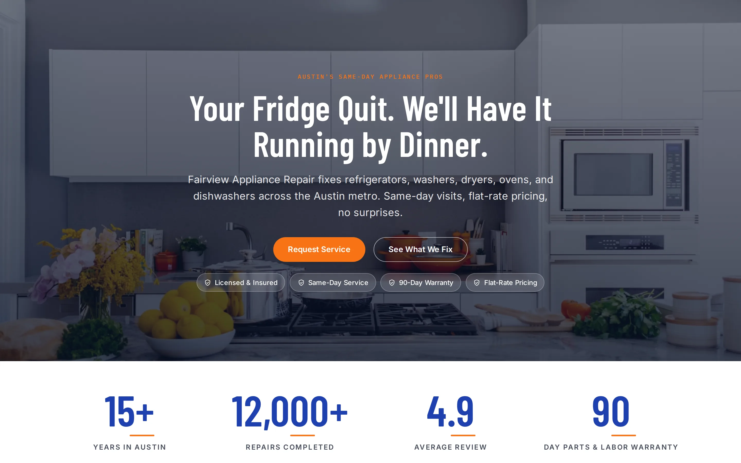 Fairview Appliance Repair — live appliance repair website built on WorkspaceCMS