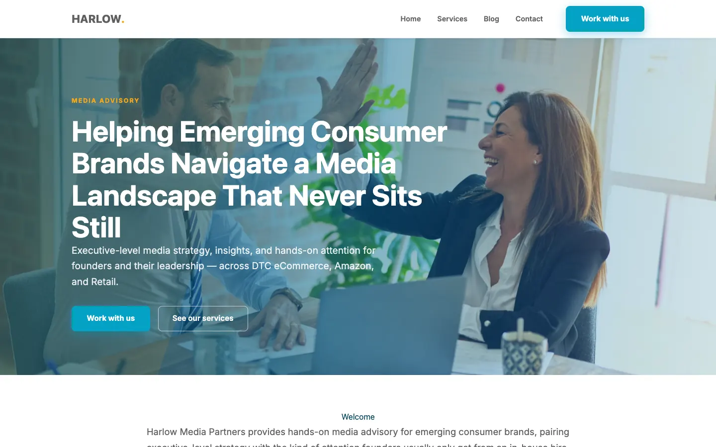 Harlow Media Partners website screenshot