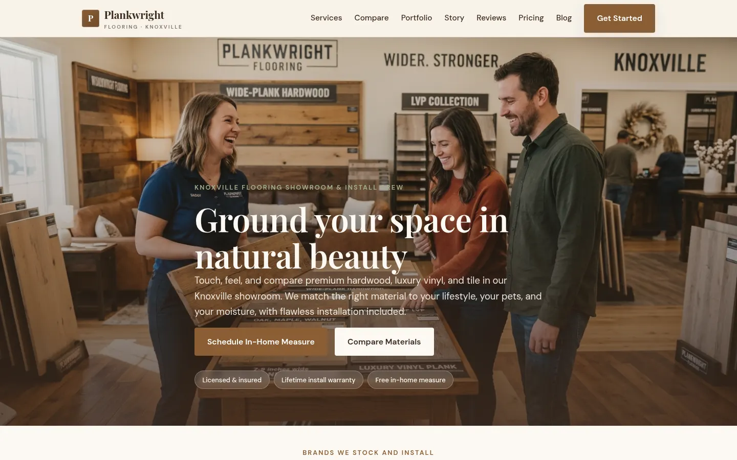 Plankwright Flooring — live flooring contractor website built on WorkspaceCMS