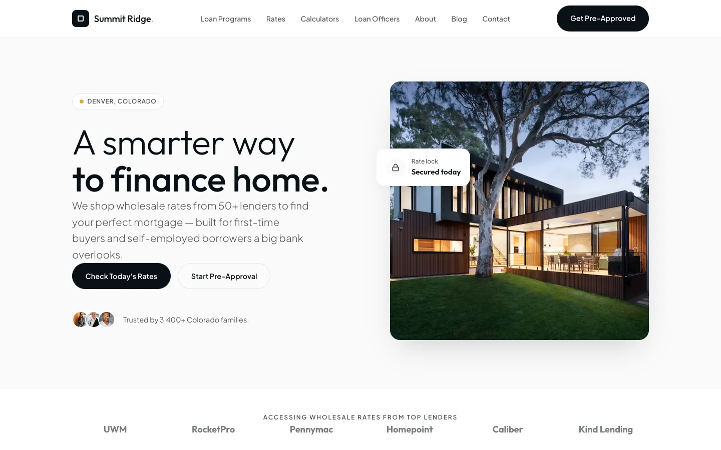 Summit Ridge Mortgage — live mortgage broker website built on WorkspaceCMS